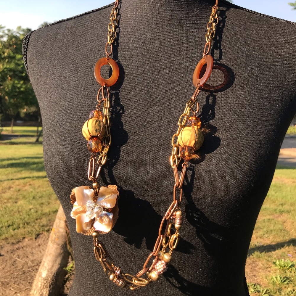 Customized asymmetrical design long necklace